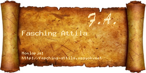 Fasching Attila névjegykártya